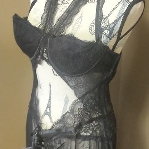 Sexy Black Lace Negligee